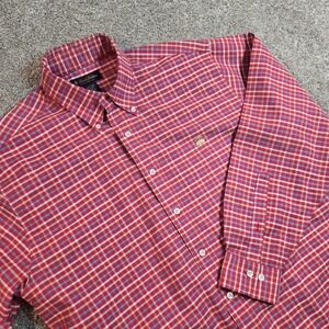 Brooks Brothers Red/White/blue Checks Non Iron Mens Size L dress Shirt